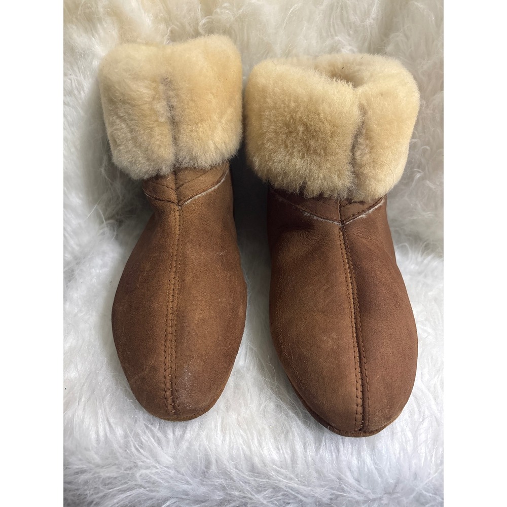 Unbranded Slippers Womens 9 Australian Sheepskin Chestnut Brown Shearling